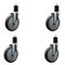 Service Caster 6'' Thermoplastic Rubber Wheel Swivel 1-3/4'' Expanding Stem Caster Set, 4PK SCC-EX20S614-TPRB-134-4 - alternate 1